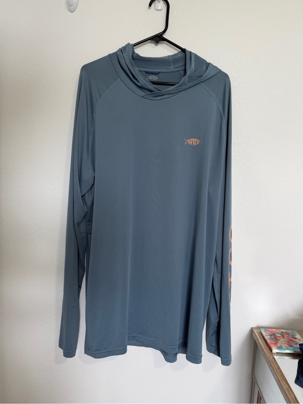 AFTCO Dusty Blue Hooded Long-Sleeve Performance Shirt